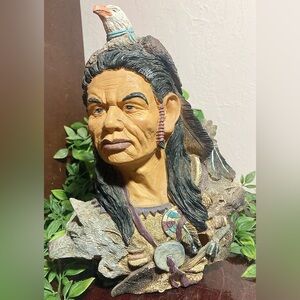 VTG Native American Chief Resin Bust